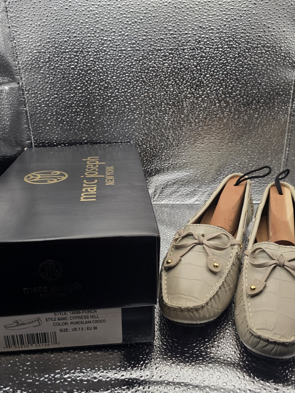 Marc Joseph Porcelain Croco Moccasin Loafers